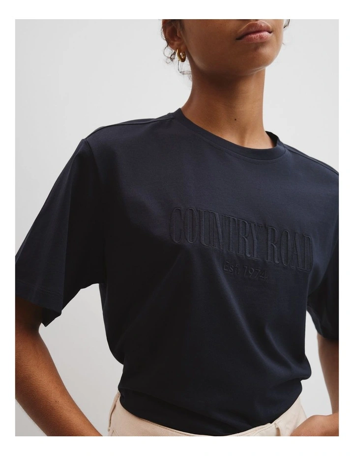 Australian Cotton T-shirt in Navy image 2