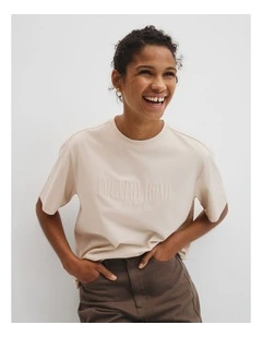 Australian Cotton T-shirt in Almond