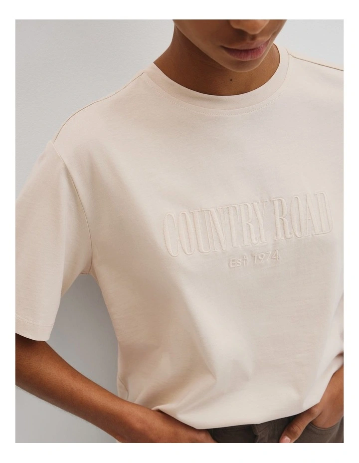 Australian Cotton T-shirt in Almond image 2