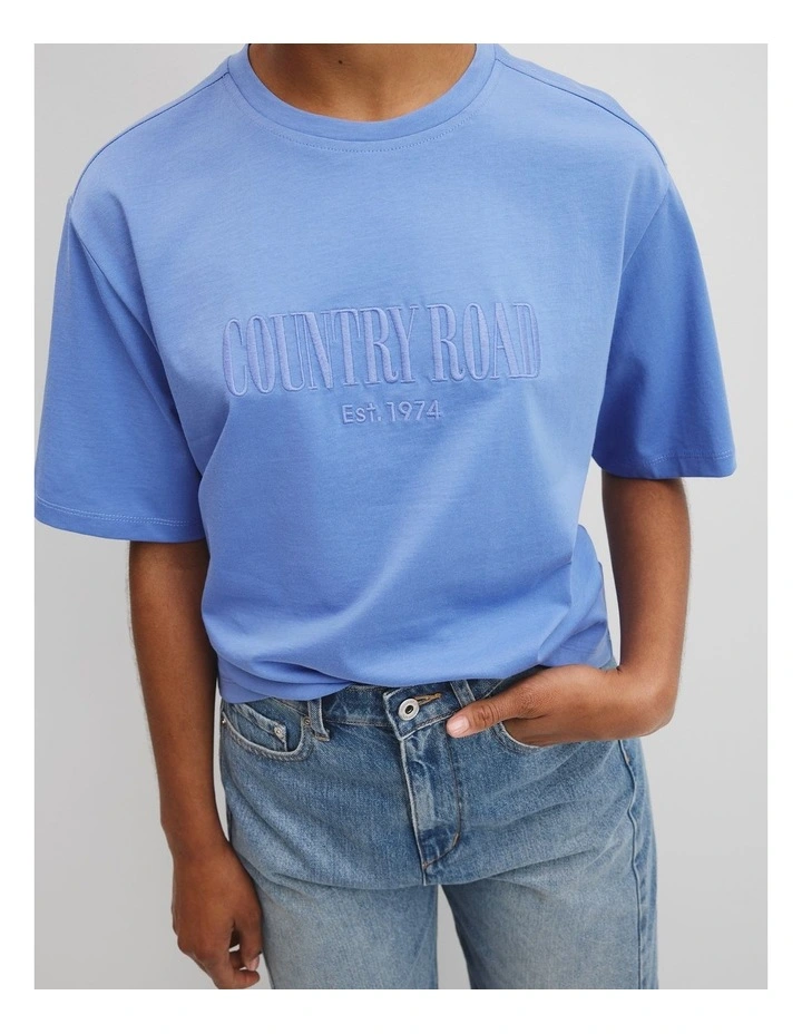 Australian Cotton T-shirt in Vista Blue image 3
