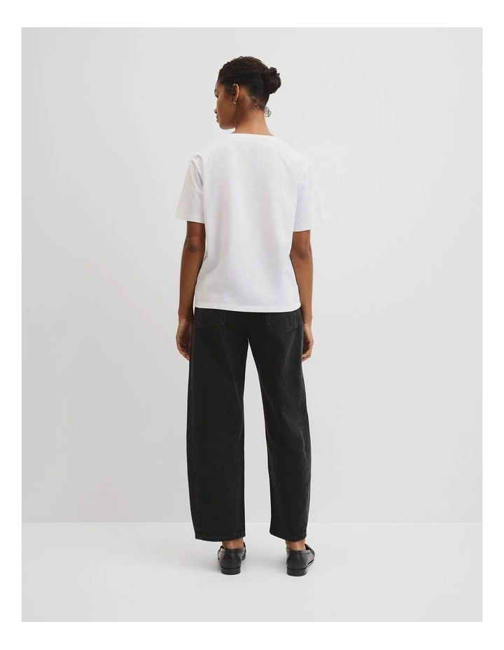 Australian Cotton V-neck Neck T-shirt in White image 4