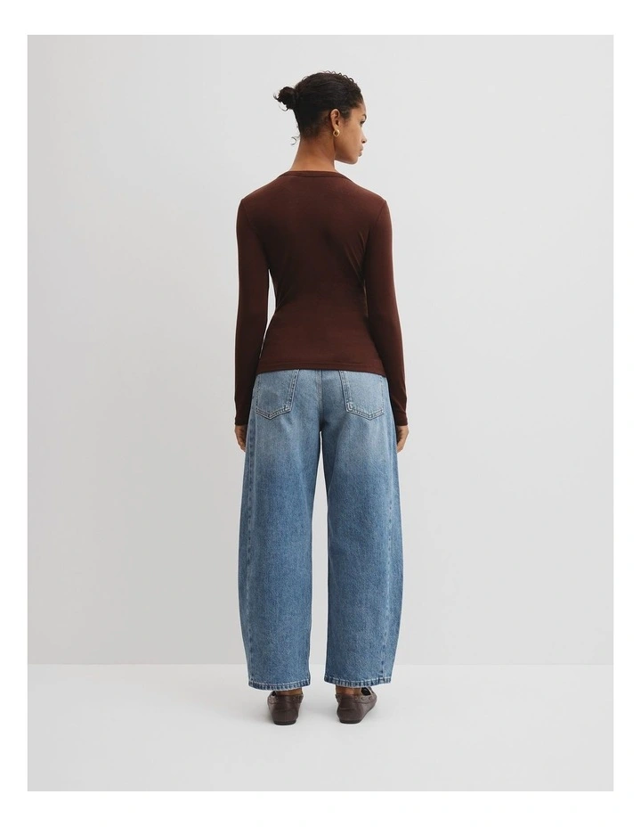Jersey Wrap Top in Umber image 4