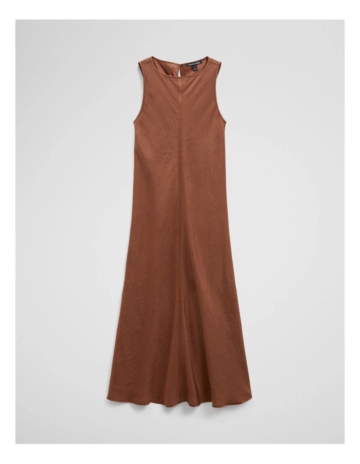Boat Neck Bias Dress in Deep Chestnut image 2
