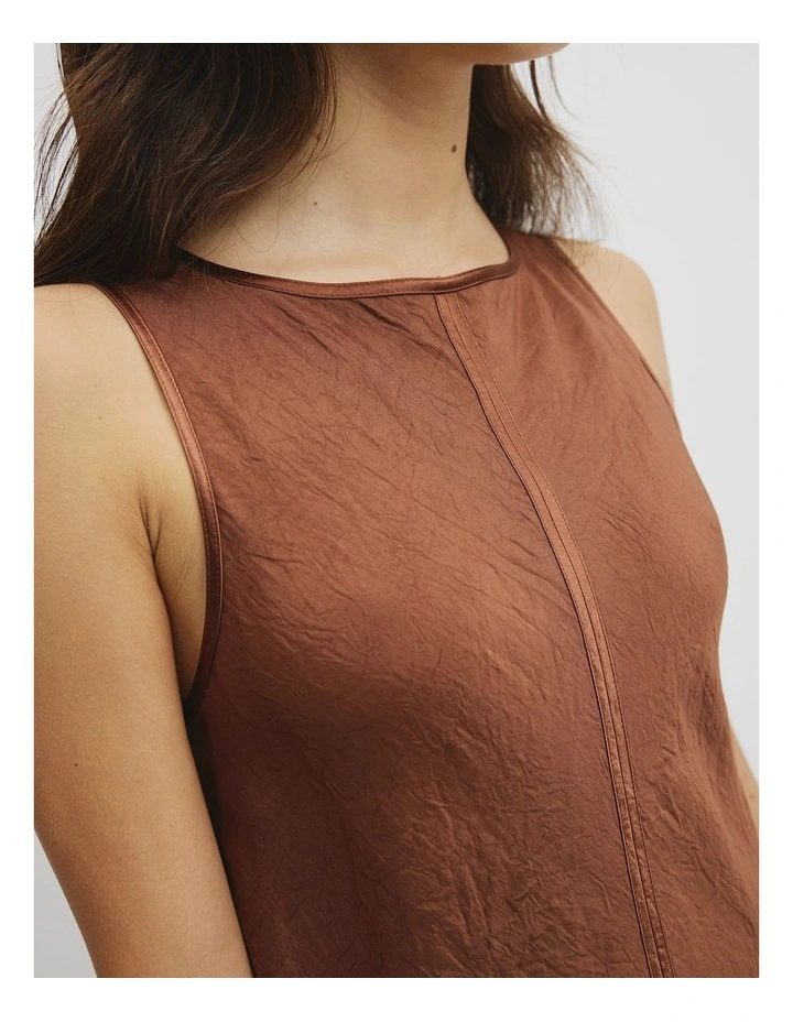 Boat Neck Bias Dress in Deep Chestnut image 3