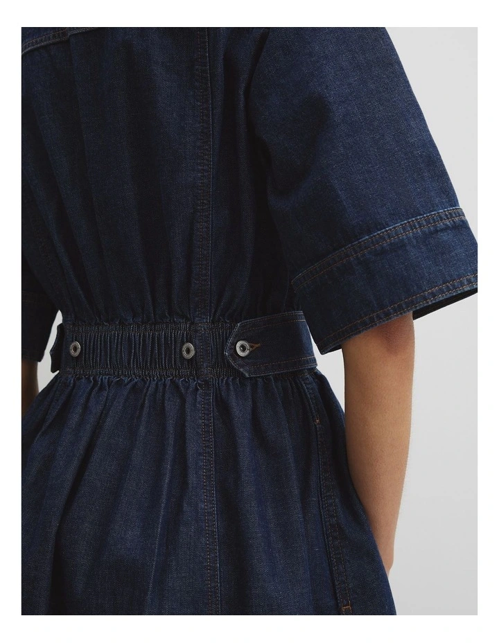 Utility Denim Dress in Ink Wash image 3