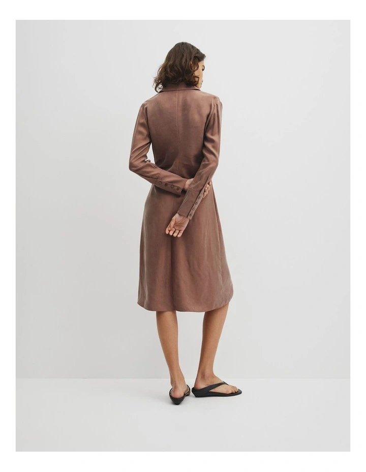 Draped Waist Dress in Deep Chestnut image 5