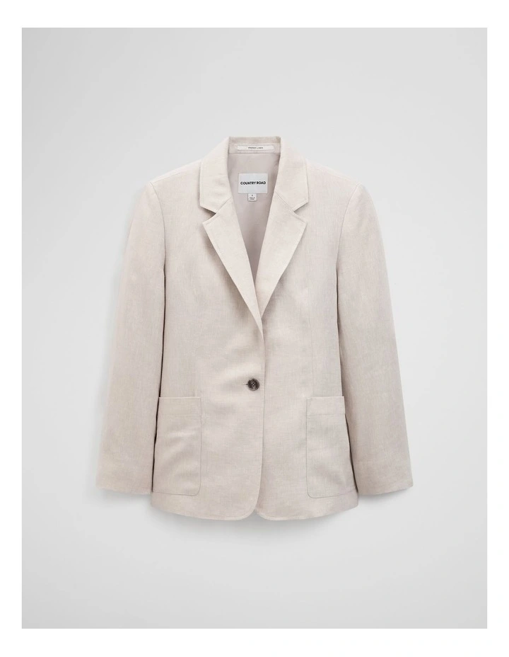 Linen Relaxed Blazer in Bisque image 2