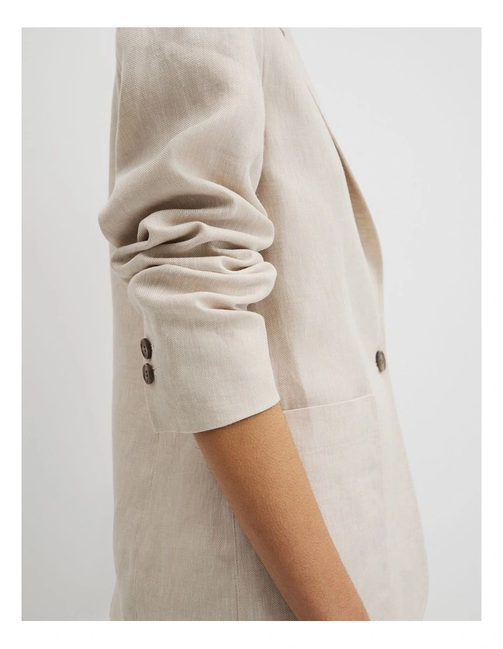 Linen Relaxed Blazer in Bisque image 3