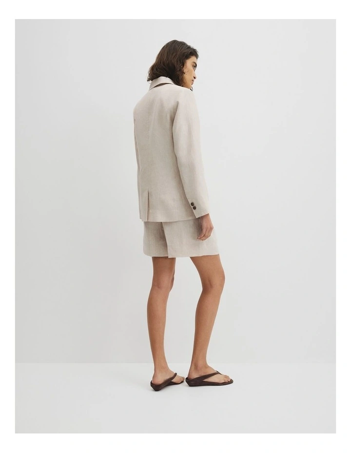Linen Relaxed Blazer in Bisque image 5