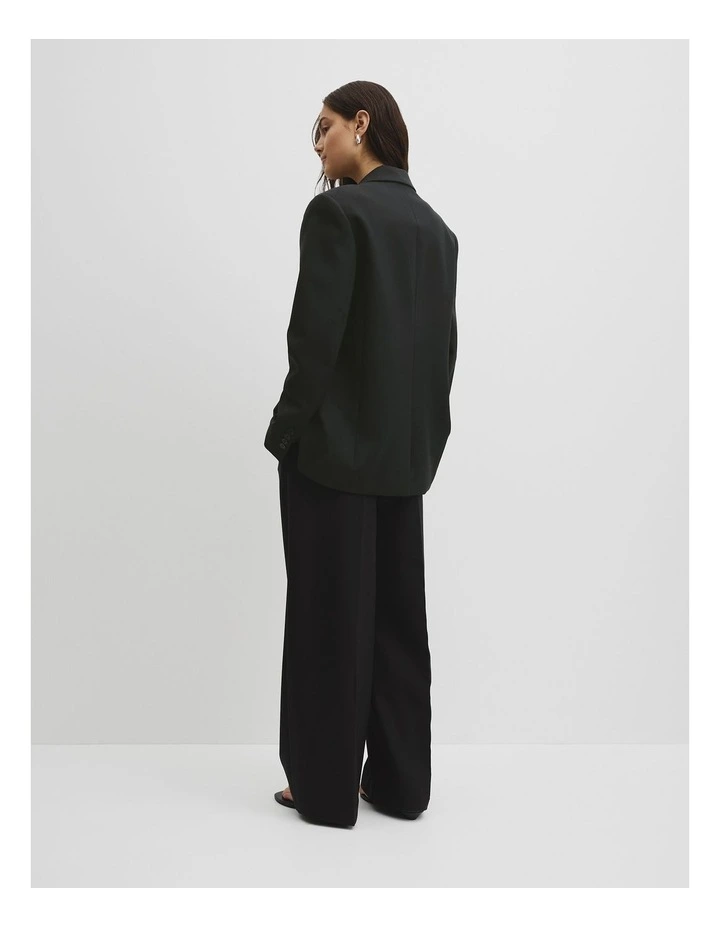 Wool Blend Tailored Blazer in Black image 5