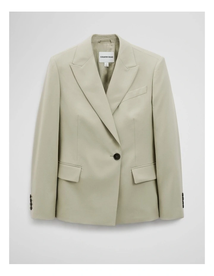Wool Blend Wrap Blazer in Pistachio image 2