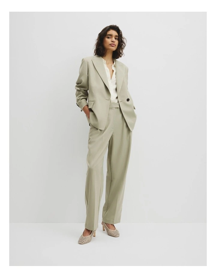 Wool Blend Wrap Blazer in Pistachio image 4