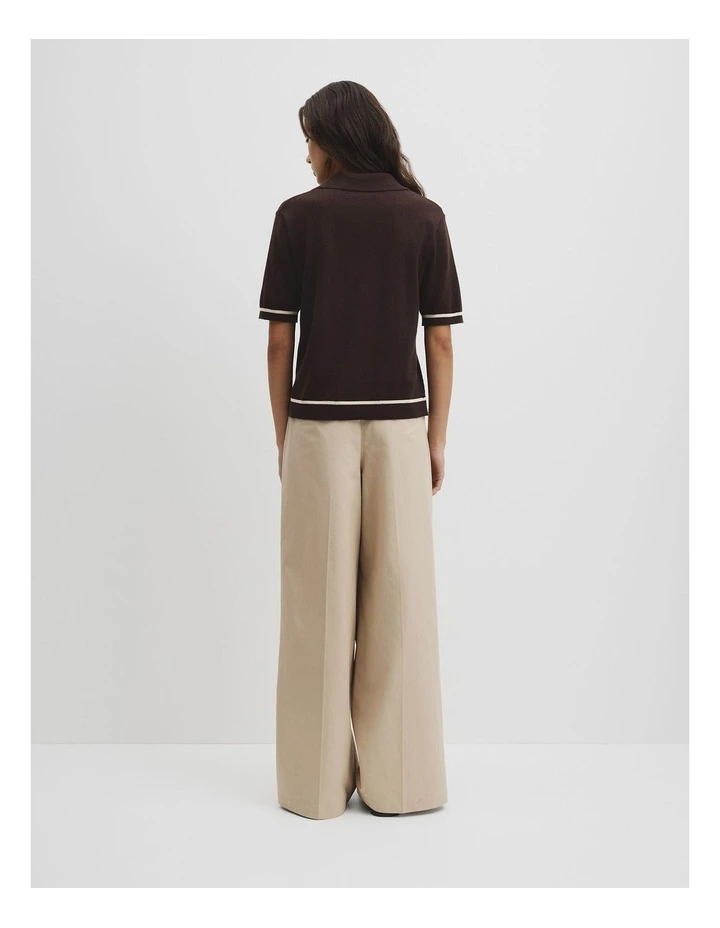 Cashmere Blend Short Sleeve Knit in Cocoa Bean image 5
