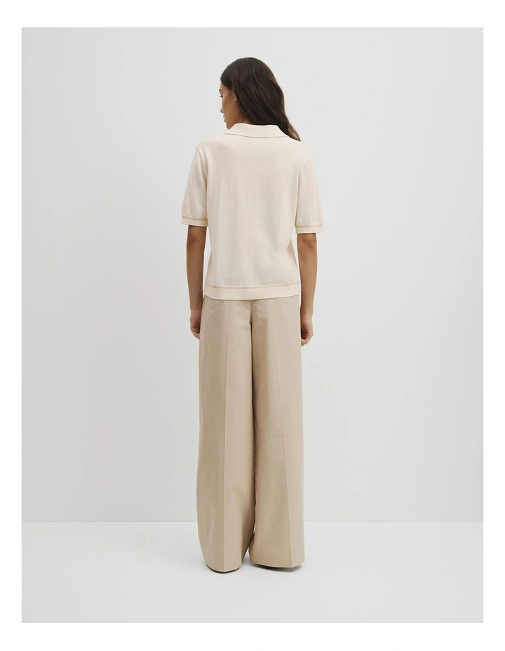 Cashmere Blend Short Sleeve Knit in Almond image 5