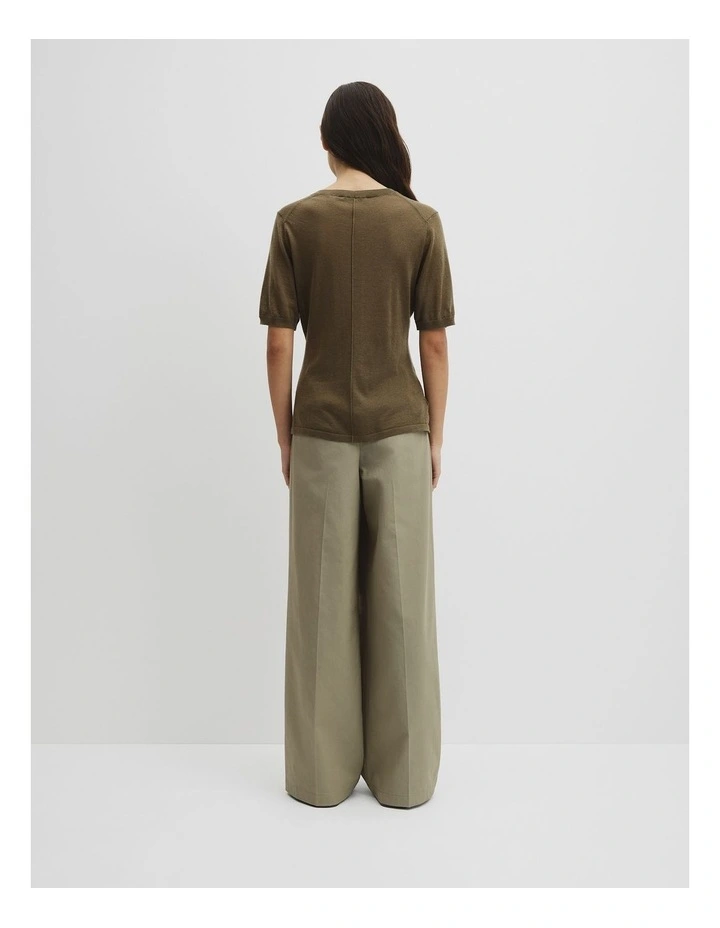 Short Sleeve Knit Tee in Olivine image 5