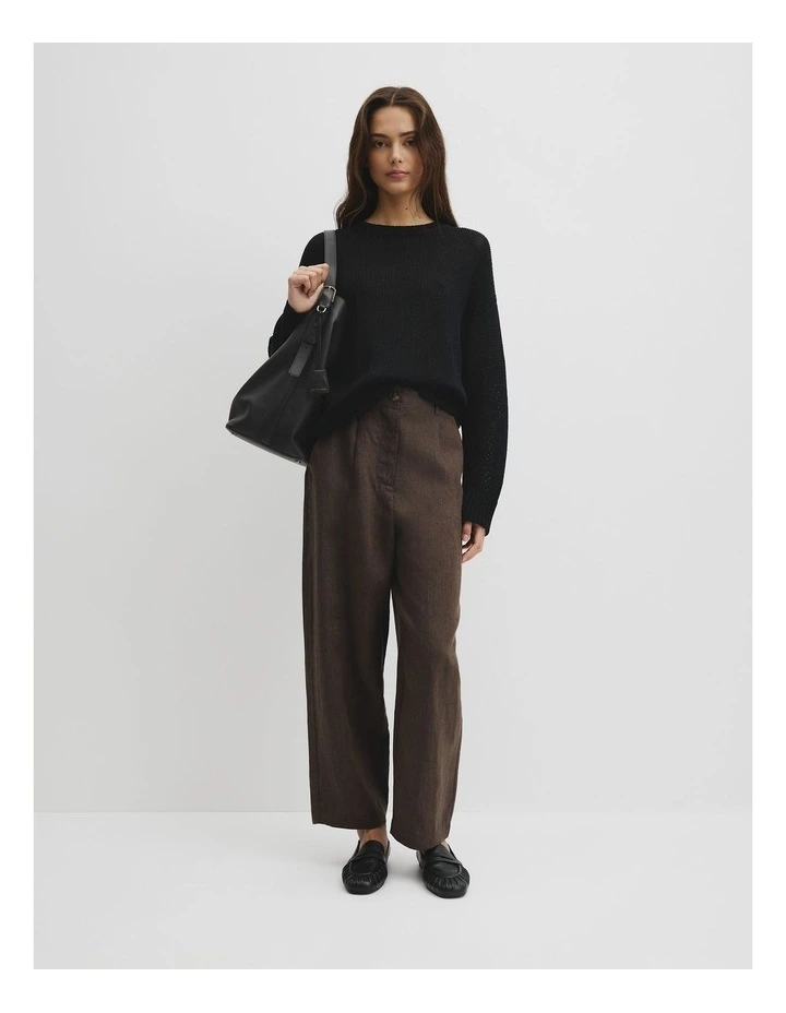 Organically Grown Cotton Tape Yarn Sweater in Black image 4