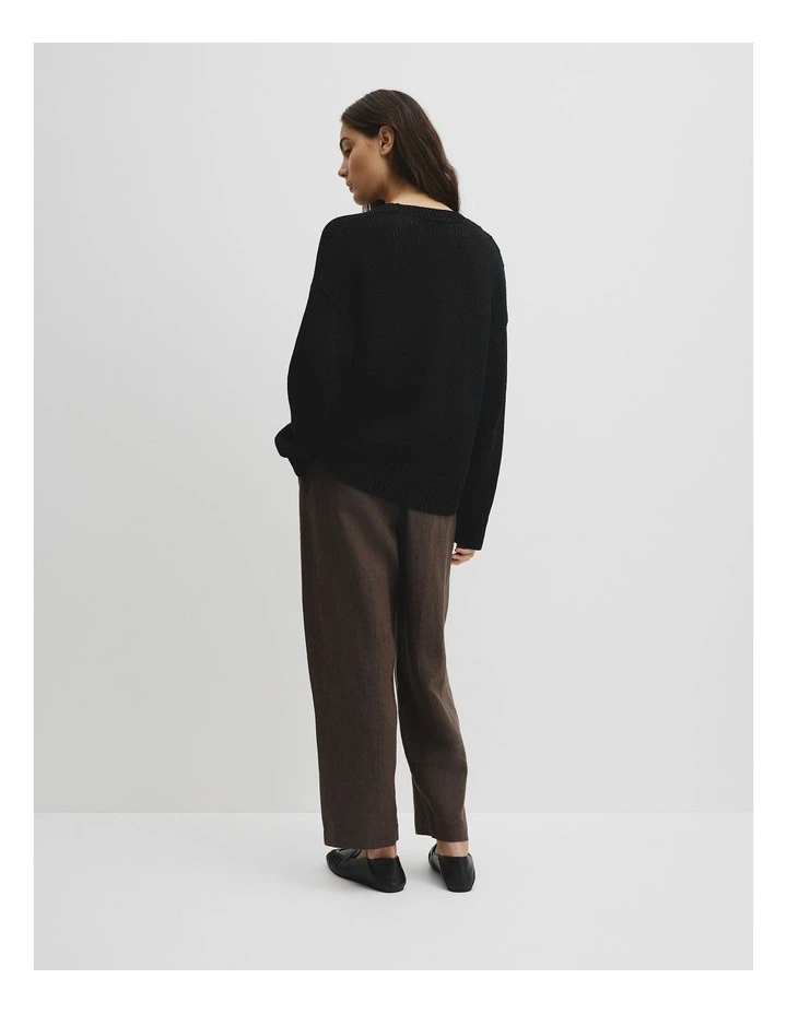 Organically Grown Cotton Tape Yarn Sweater in Black image 5