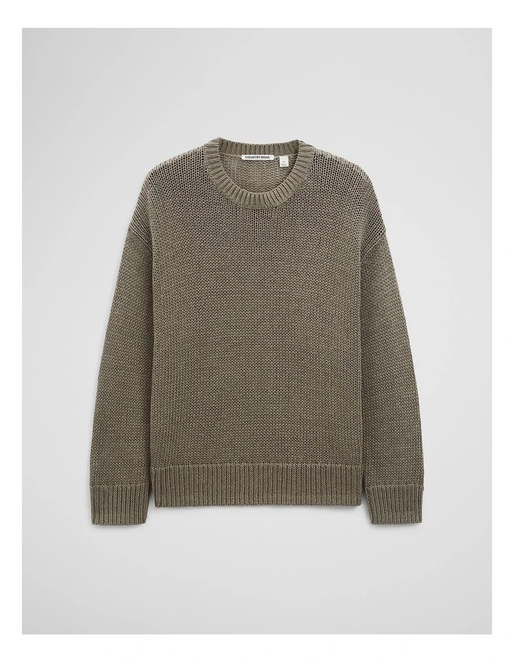 Organically Grown Cotton Tape Yarn Sweater in Thyme image 2