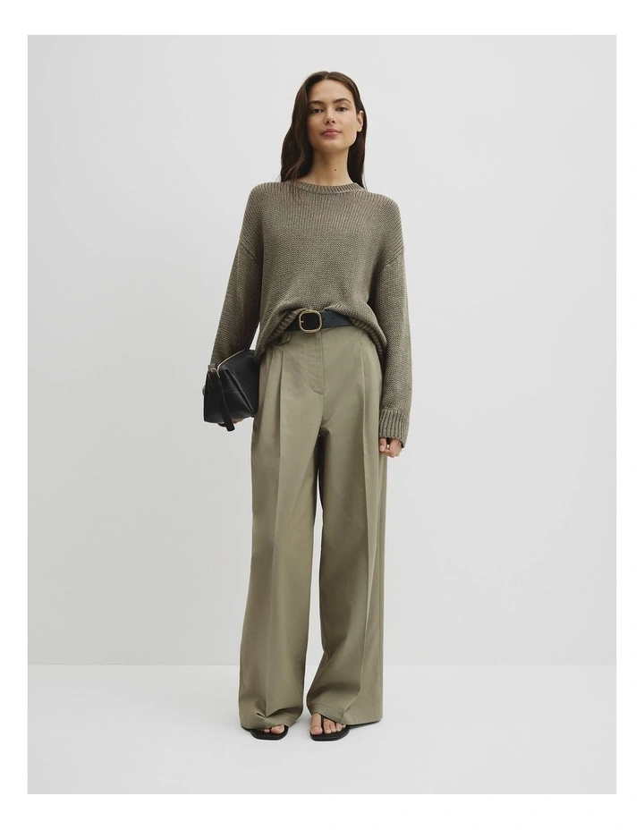Organically Grown Cotton Tape Yarn Sweater in Thyme image 4