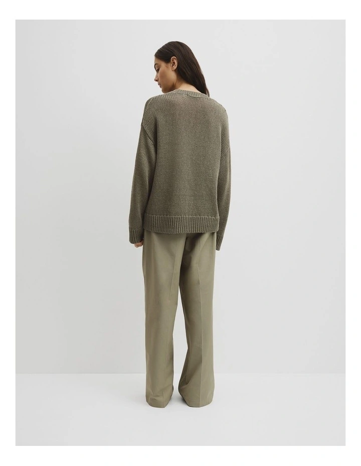 Organically Grown Cotton Tape Yarn Sweater in Thyme image 5