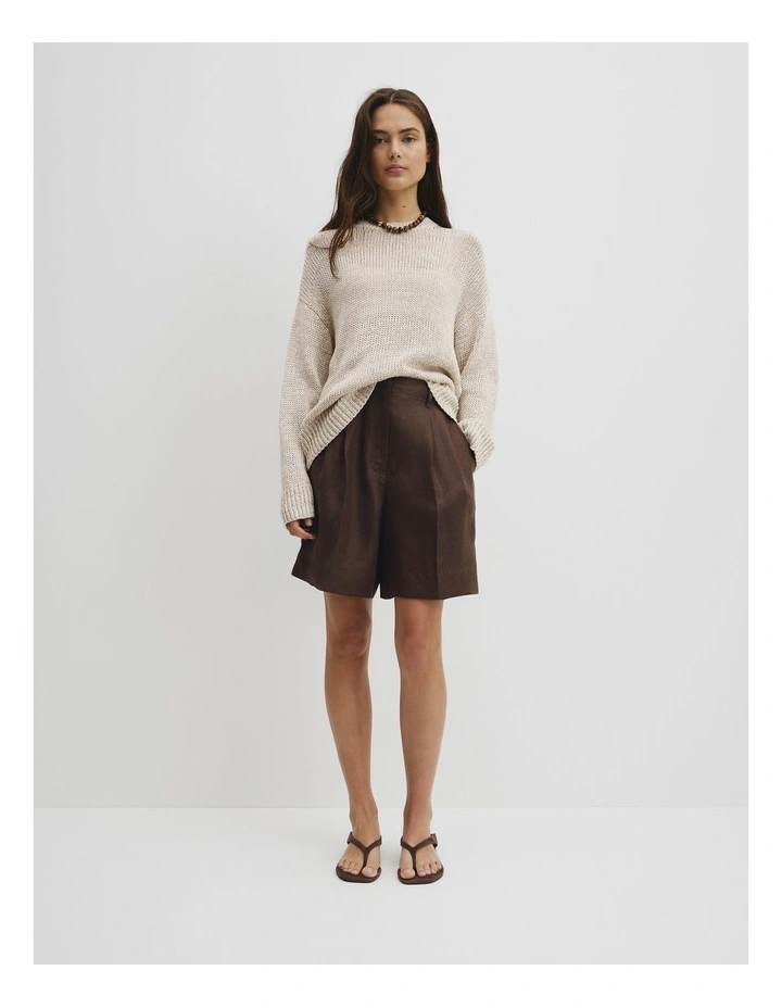 Organically Grown Cotton Tape Yarn Sweater in Snow Marle image 4