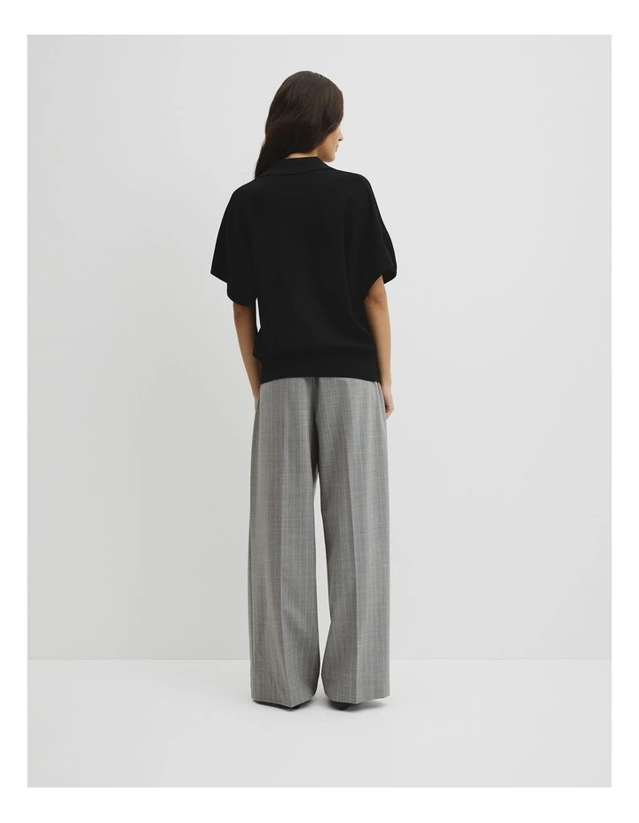Compact Knit Polo in Black image 5