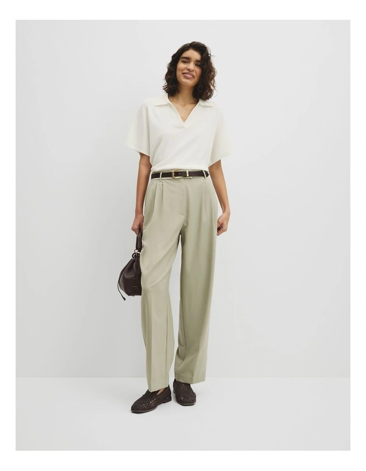 Compact Knit Polo in Antique White image 4