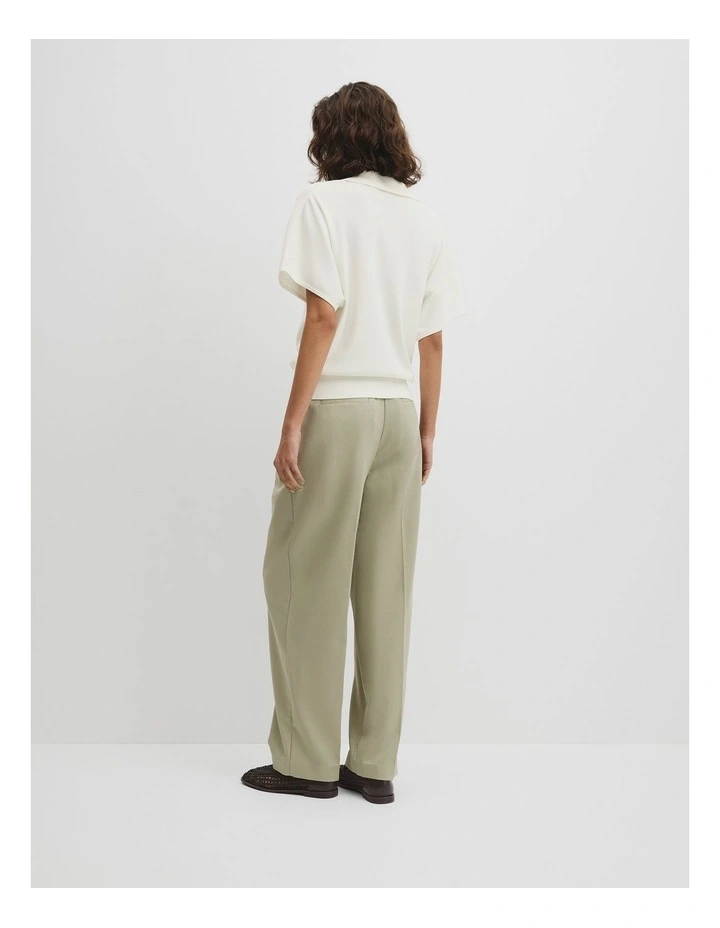 Compact Knit Polo in Antique White image 5