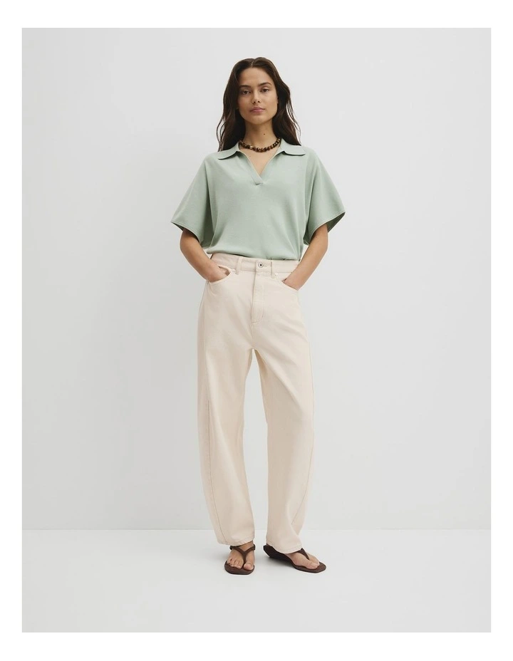 Compact Knit Polo in Sage Mist image 4