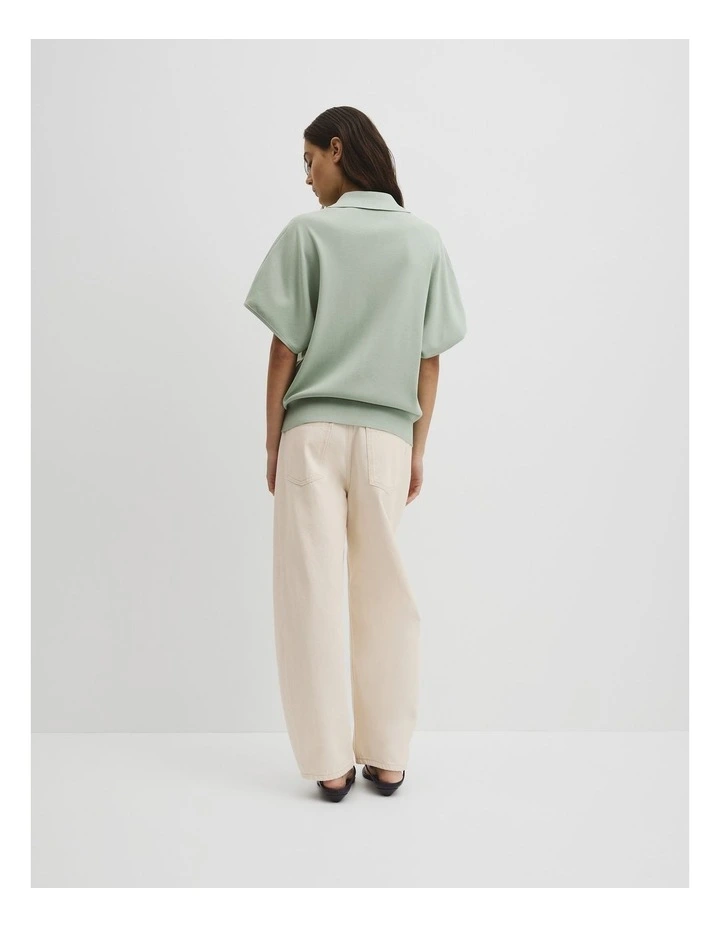 Compact Knit Polo in Sage Mist image 5