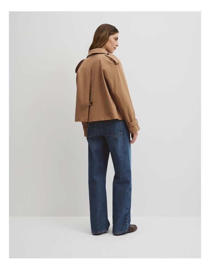 Crop Swing Trench Jacket in Light Cognac image 5