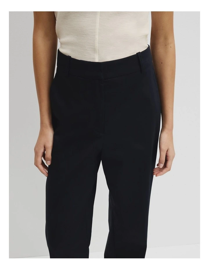 Cotton Sateen Wide Pant in Navy image 3