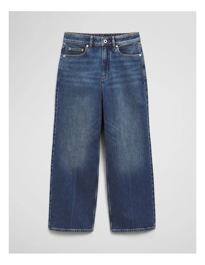 Classic High Rise Wide Leg Jean in Washed Indigo image 2