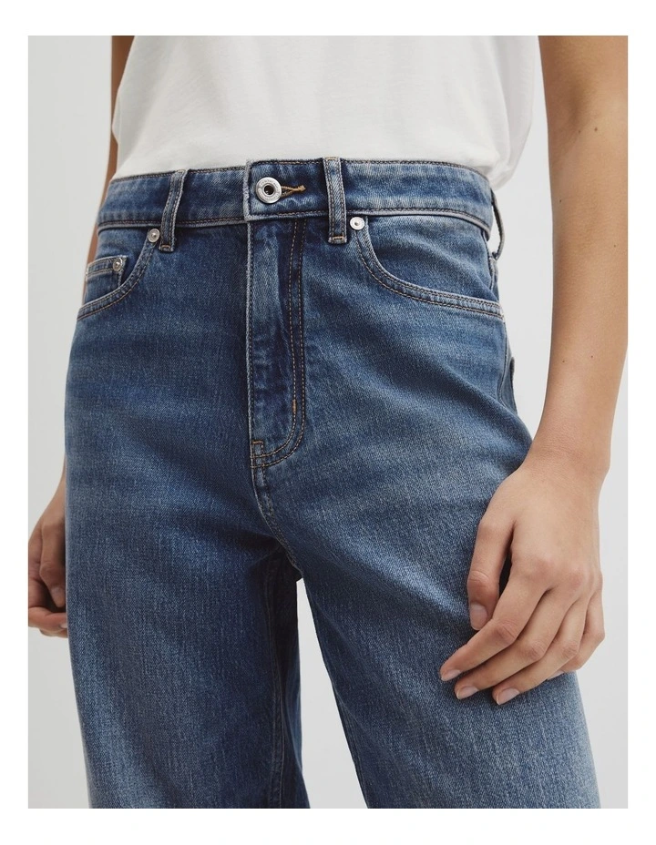 Classic High Rise Wide Leg Jean in Washed Indigo image 3