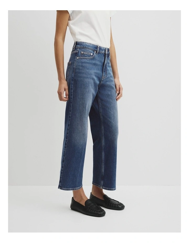 Classic High Rise Wide Leg Jean in Washed Indigo image 4