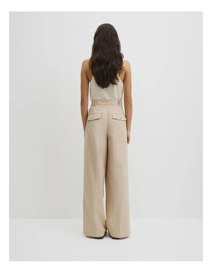 Cotton Blend Pleat Front Pant in Soft Clay image 5