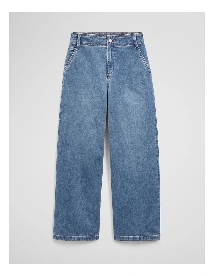 Refined High Rise Wide Leg Jean in Mid Blue Wash image 2