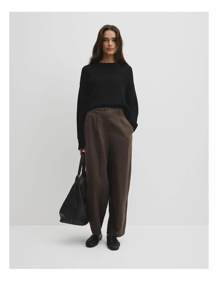 Tapered Linen Pant in Ganache image 1