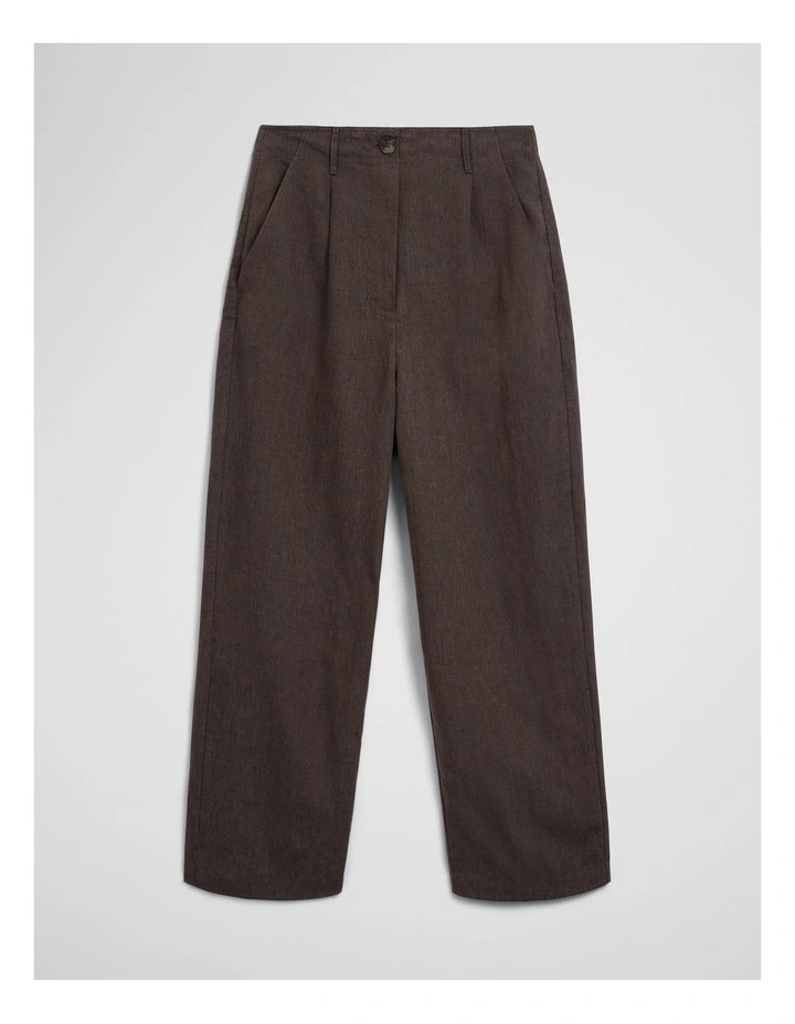 Tapered Linen Pant in Ganache image 2