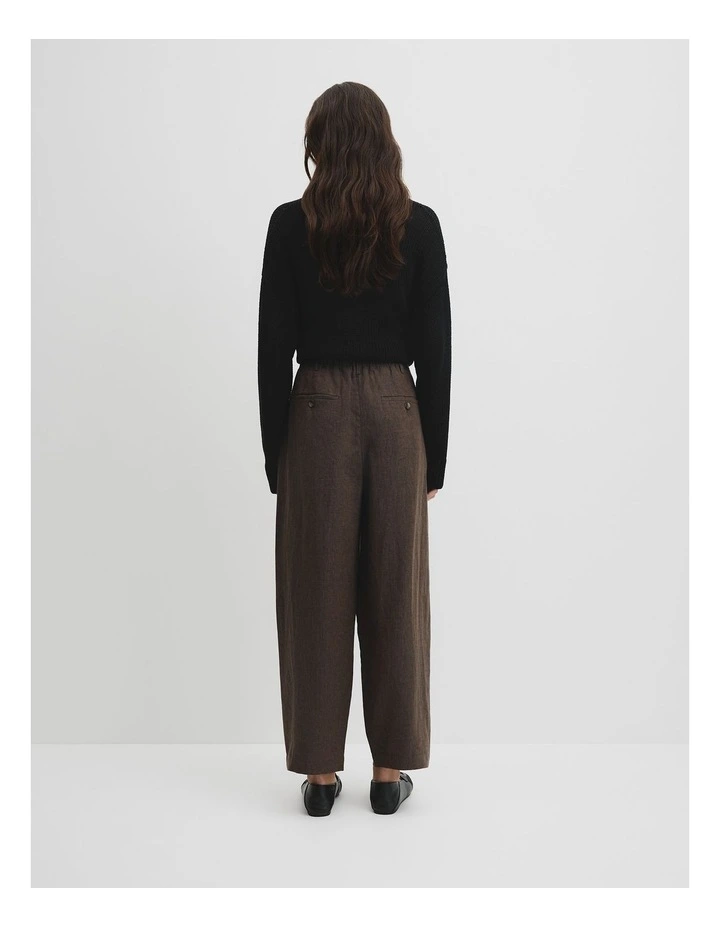 Tapered Linen Pant in Ganache image 5