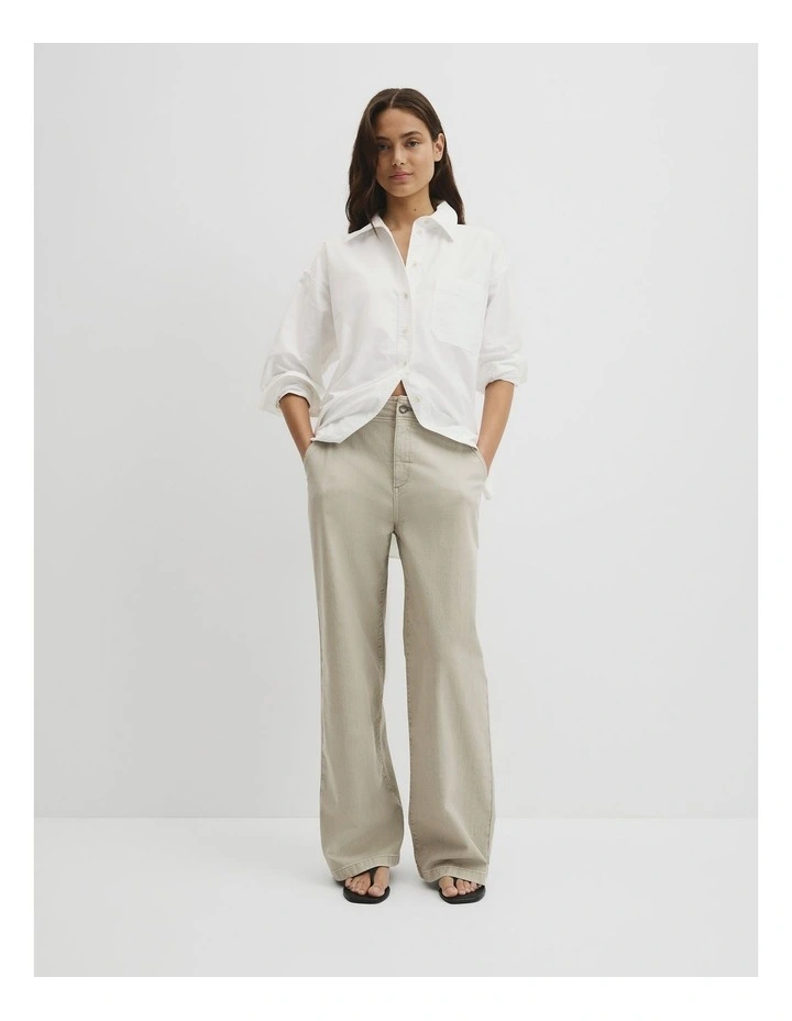 Refined High Rise Wide Leg Jean in Sage Green image 1