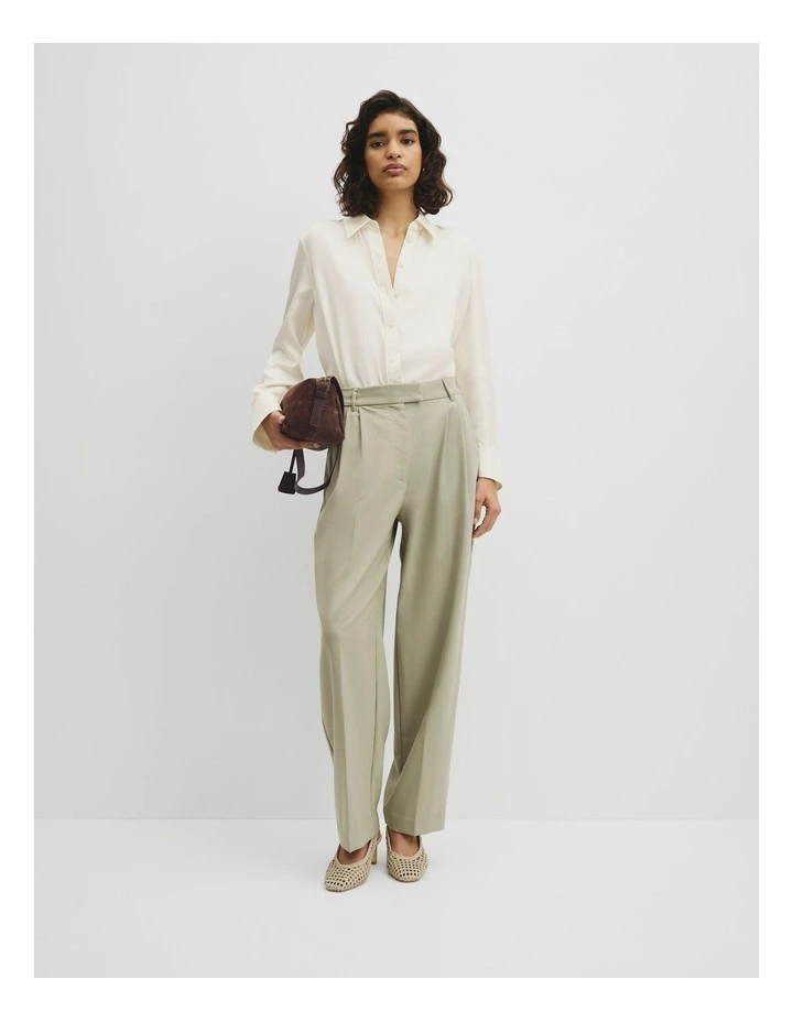 Wool Blend Tailored Pant in Pistachio image 1