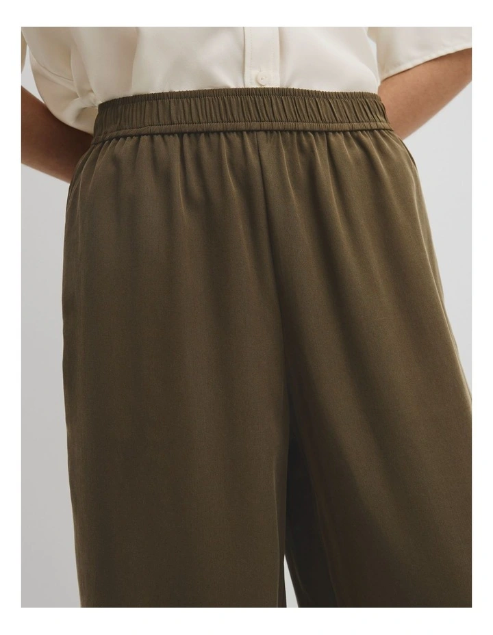 Pull-on Cupro Pant in Deep Khaki image 3