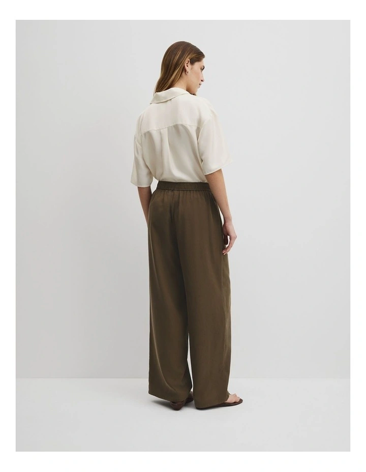 Pull-on Cupro Pant in Deep Khaki image 5
