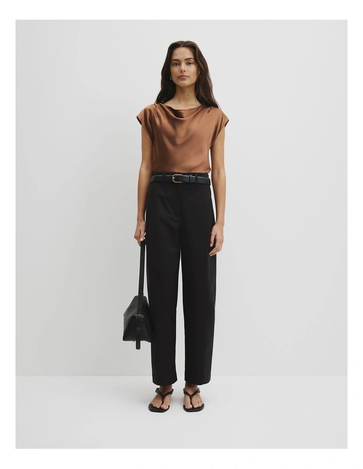Satin Shell Top in Deep Chestnut image 4