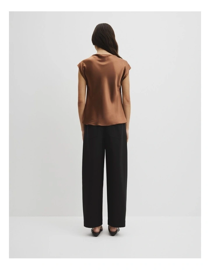 Satin Shell Top in Deep Chestnut image 5
