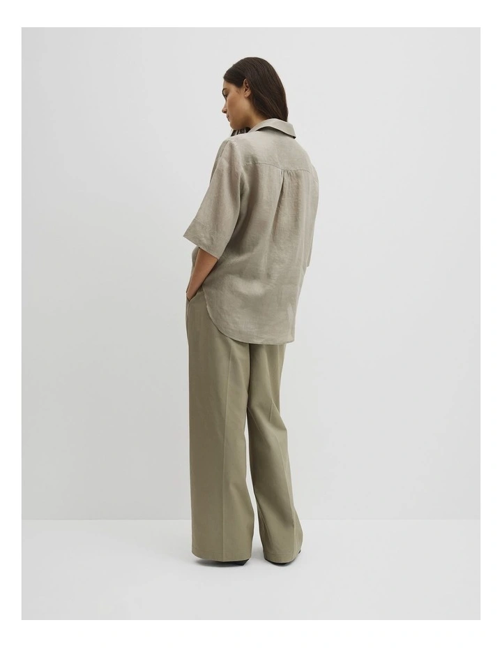 Ramie Utility Blouse in Thyme image 5