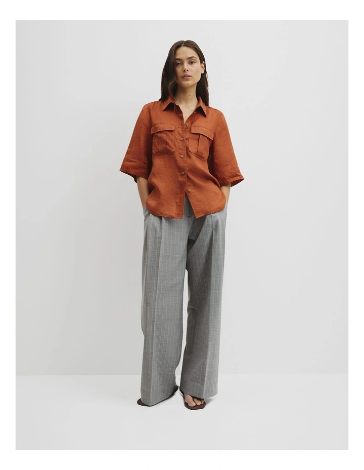 Ramie Utility Blouse in Burnt Sienna image 4