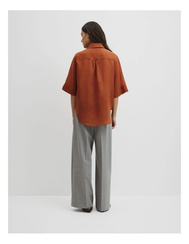 Ramie Utility Blouse in Burnt Sienna image 5