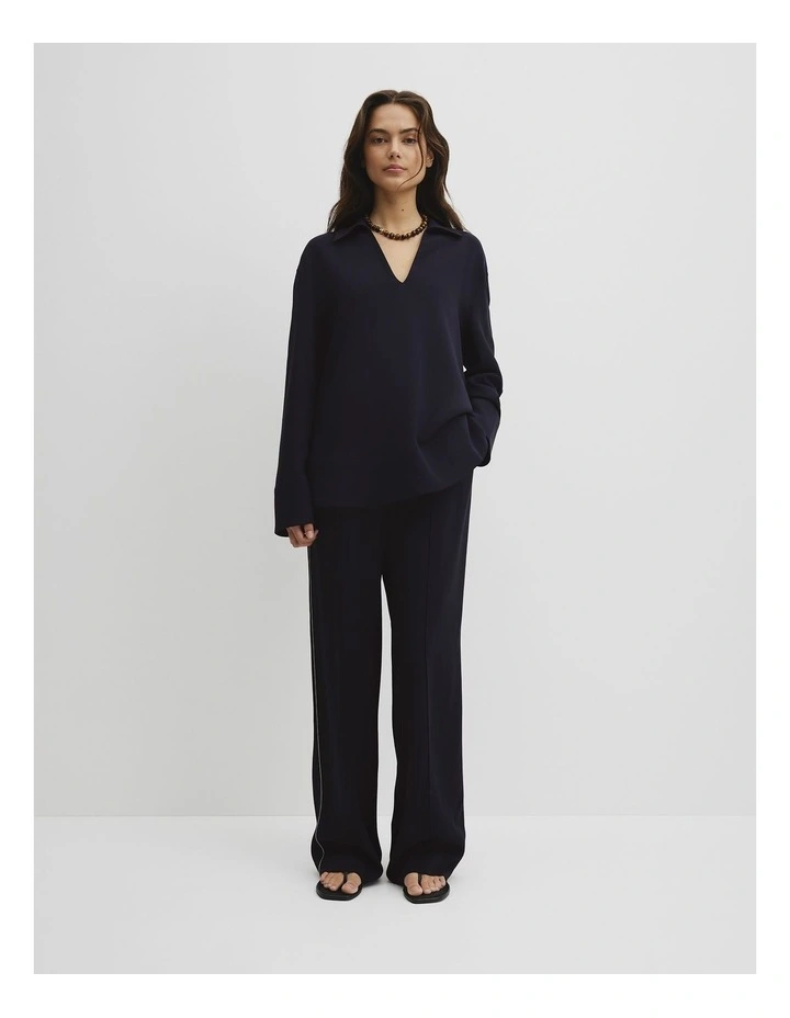 Crepe Rugby Shirt in Navy image 4
